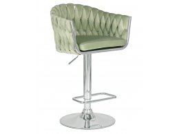 Стул барный DOBRIN MARCEL (пудрово-мятный велюр (MJ9-87))