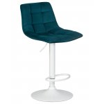 Стул барный DOBRIN TAILOR WHITE (морской волны велюр (MJ9-99))