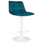 Стул барный DOBRIN TAILOR WHITE (морской волны велюр (MJ9-99))
