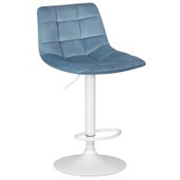 Стул барный DOBRIN TAILOR WHITE (пудрово-голубой велюр (MJ9-74))