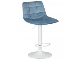 Стул барный DOBRIN TAILOR WHITE (пудрово-голубой велюр (MJ9-74))