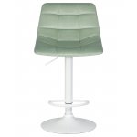Стул барный DOBRIN TAILOR WHITE (пудрово-мятный велюр (MJ9-87))