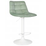Стул барный DOBRIN TAILOR WHITE (пудрово-мятный велюр (MJ9-87))