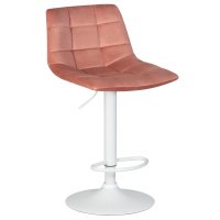 Стул барный DOBRIN TAILOR WHITE (пудрово-розовый велюр (MJ9-32))
