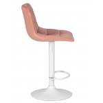 Стул барный DOBRIN TAILOR WHITE (пудрово-розовый велюр (MJ9-32))