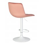 Стул барный DOBRIN TAILOR WHITE (пудрово-розовый велюр (MJ9-32))