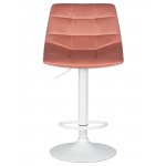 Стул барный DOBRIN TAILOR WHITE (пудрово-розовый велюр (MJ9-32))