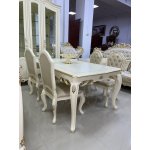 БЬЯНКА Комплект гостиной (Витрина, Комод, Стол, 4 стула, 2 кресла)