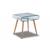 Стол журнальный F-639 прозрачный/бук