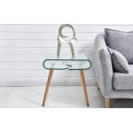 Стол журнальный F-639 прозрачный/бук