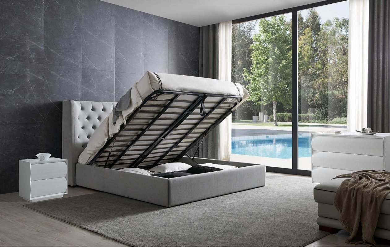 Кровать GC1726 (160-200) серый FA905-31с ящиком для белья