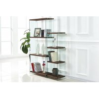 Стеллаж F-049-125H  прозрачный/коричневый