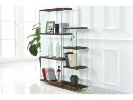 Стеллаж F-049-125H  прозрачный/коричневый