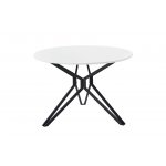 Стол DT-62 белый/черный (d110)