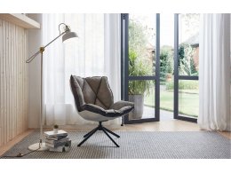 Кресло DС-1565D серый HE510-23B/ноги металл