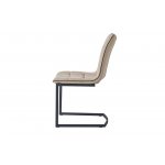 Стул SKY6800 бежевый JJ12-18/черный кант PU/черный металл с напылением