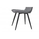 Стул SKY6800-1 серый JJ12-17/черный кант PU/черный металл