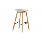 Стул барный BY003 белый бук/матовый черный металл