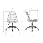 Офисное кресло для персонала DOBRIN DIANA (серый велюр (MJ9-75))