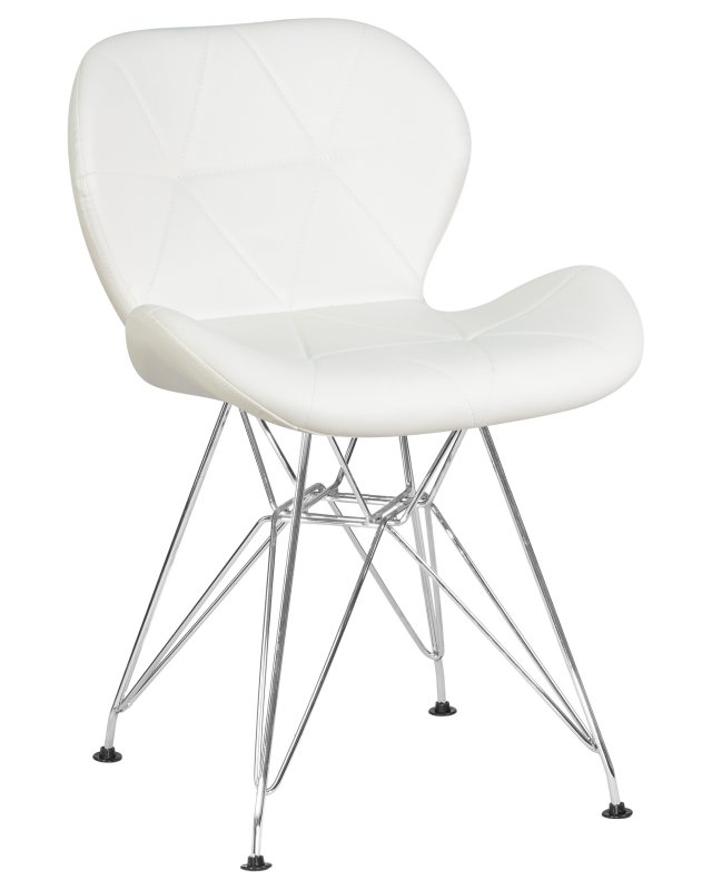 Стул обеденный DOBRIN BUTTERFLY CHROME (ножки хром, цвет белый)