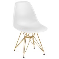 Стул обеденный DOBRIN DSR (ножки золотые, цвет белый (W-02))