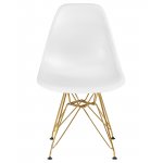 Стул обеденный DOBRIN DSR (ножки золотые, цвет белый (W-02))