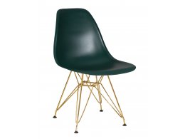 Стул обеденный DOBRIN DSR (ножки золотые, цвет тёмно-зеленый (G-13))