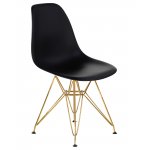 Стул обеденный DOBRIN DSR (ножки золотые, цвет чёрный (B-03))