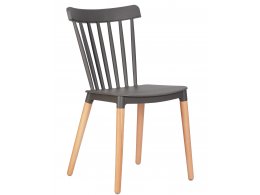Стул обеденный DOBRIN THEO (ножки светлый бук, цвет темно-серый (GR-04))