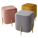 Пуф для гостиной ARES BLUVEL-68 YELLOW / GOLD М-City