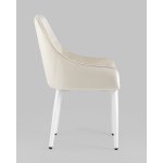 Стул Диана велюр кремовый ножки белые