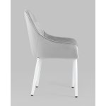 Стул Диана велюр серый ножки белые