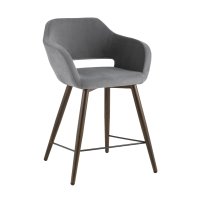 Стул полубарный Саймон велюр тёмно-серый