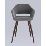 Стул полубарный Саймон велюр тёмно-серый