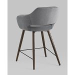Стул полубарный Саймон велюр тёмно-серый