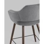Стул полубарный Саймон велюр тёмно-серый