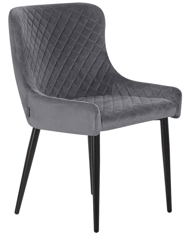 Стул обеденный DOBRIN RICHARD (черные матовые ножки, темно-серый велюр (V108-91))