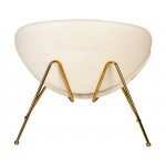 Кресло дизайнерское DOBRIN EMILY (белый винил YP17, золотое основание)