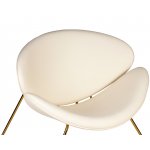 Кресло дизайнерское DOBRIN EMILY (белый винил YP17, золотое основание)