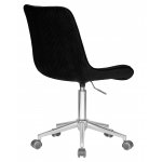Кресло офисное DOBRIN DORA (чёрный велюр (1922-21), хромированная сталь)