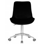 Кресло офисное DOBRIN DORA (чёрный велюр (1922-21), хромированная сталь)
