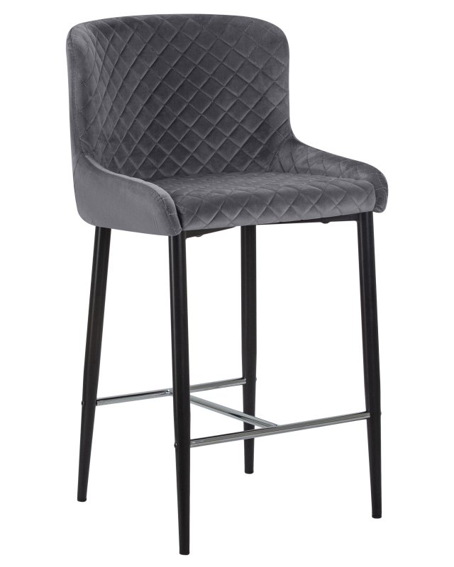 Стул полубарный DOBRIN CHRISTIAN'65 (черные ножки, темно-серый велюр (V108-91))