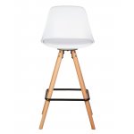 Стул полубарный DOBRIN RONNI (ножки светлый бук, белый (ZL-W-02))