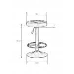 Табурет барный DOBRIN BRUNO BLACK (серый велюр (MJ9-75))