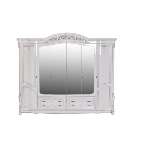 КАСАНДРА Шкаф 6-ти дверный (серебро)