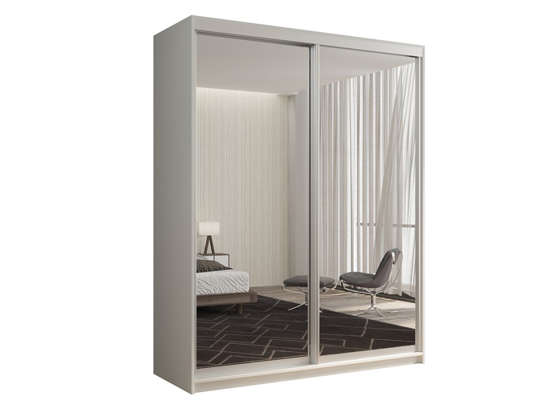 КААППИ-1 Шкаф-купе 2-х дверный с зеркалом 140*45