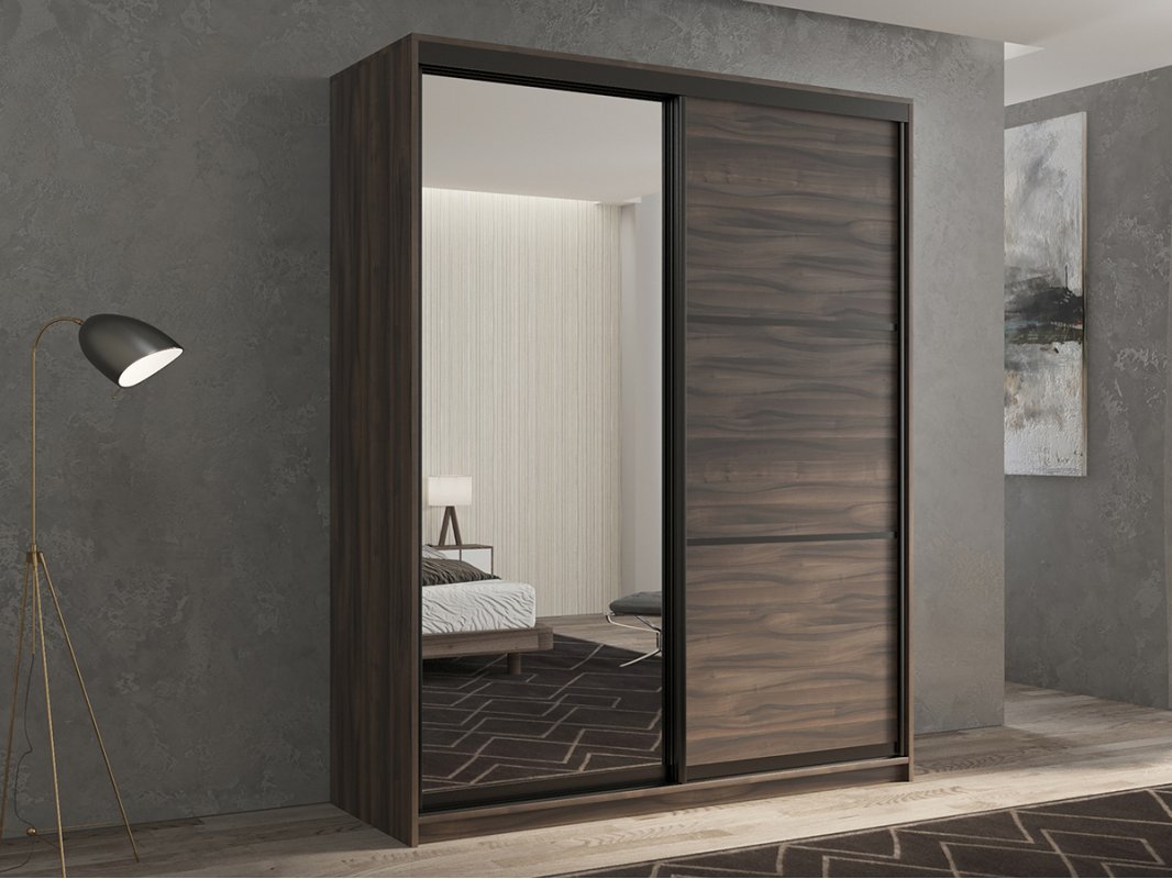 КААППИ-2 Шкаф-купе 2-х дверный 120*45 (зеркало/ЛДСП)