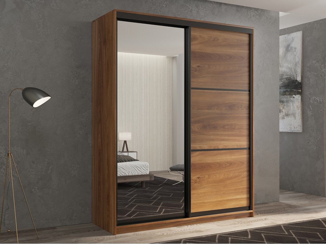 КААППИ-2 Шкаф-купе 2-х дверный 120*60 (зеркало/ЛДСП)