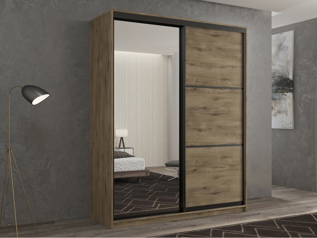 КААППИ-2 Шкаф-купе 2-х дверный 160*45 (зеркало/ЛДСП)