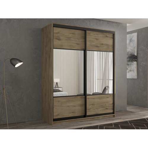 КААППИ-6 Шкаф-купе 2-х дверный 140*45 (ЛДСП/зеркало/ЛДСП/зеркало)